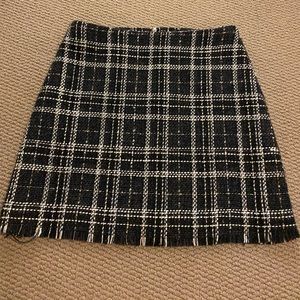 Sanctuary Wool plaid mini skirt. Navy and white with gold spects. Size medium
